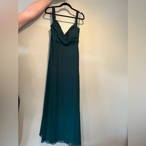 Birdy grey emerald maxi bridesmaids dress